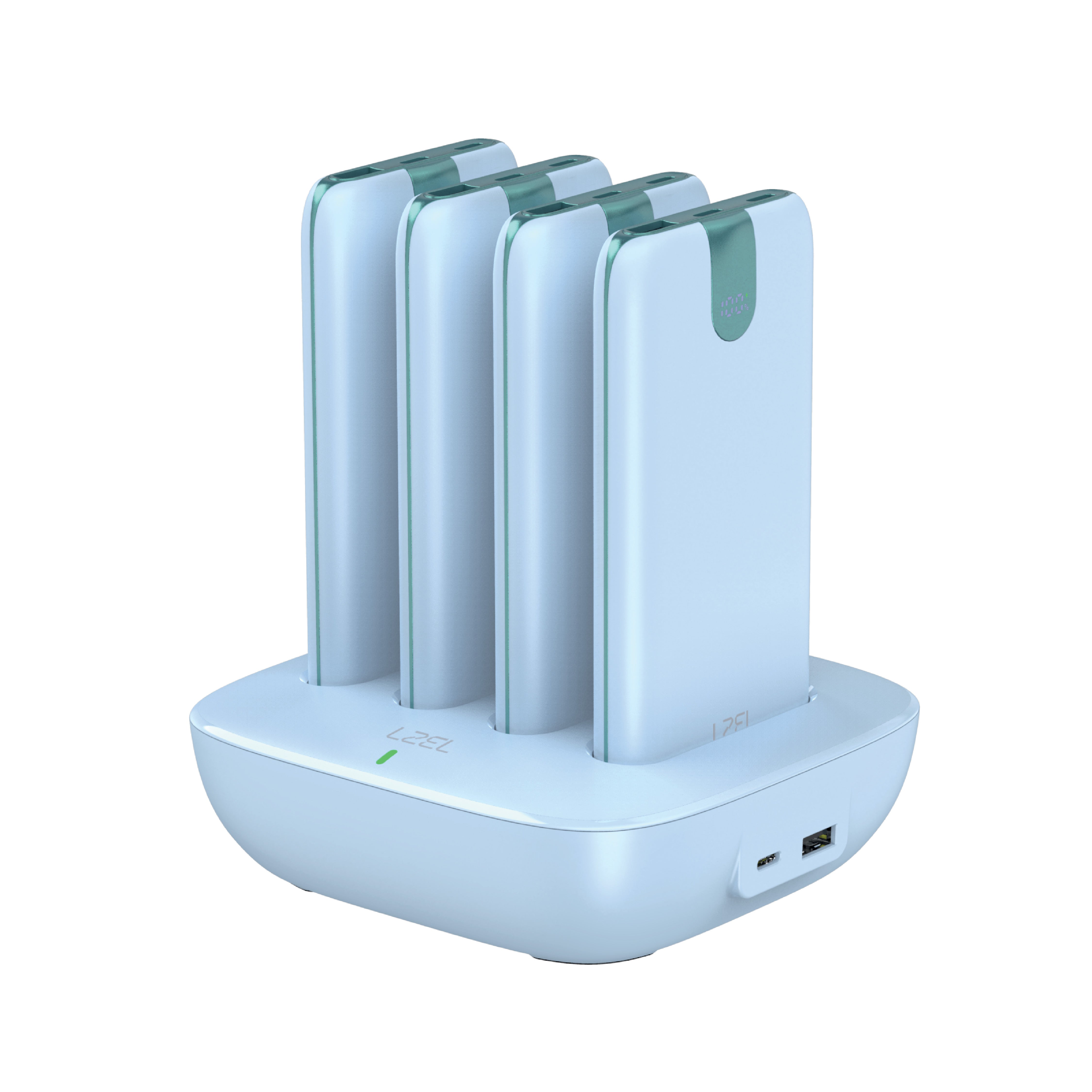 LZEL Quadra Energia Y Station 10000mAh Charging Station Built In Cable Lightning And Type-C | Blue LZEL Quadra Energia Y Station 10000mAh Charging Station Built In Cable Lightning And Type-C | Blue